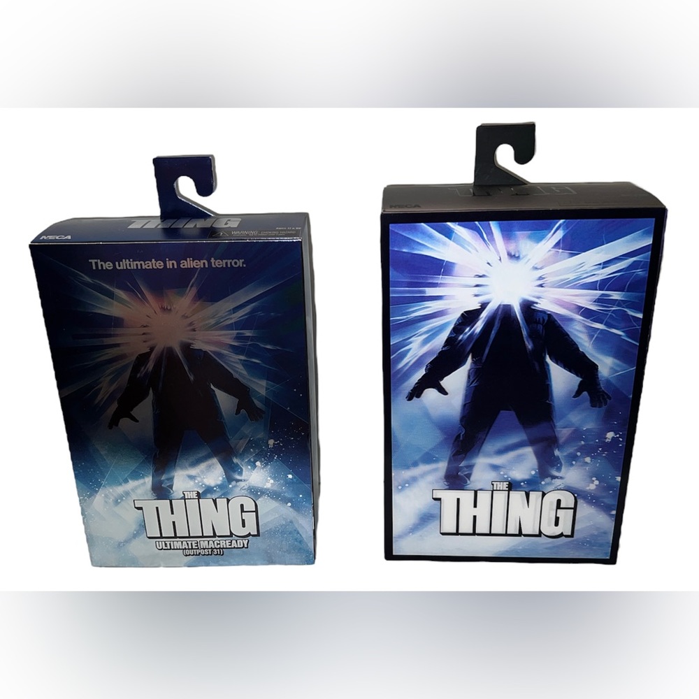 NECA The Thing SDCC Lenticular Cover & The Thing MacReady Outpost 31 7" Figures